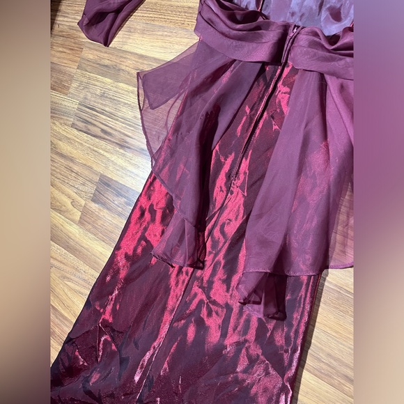 Vintage 90’s Iridescent Crimson Dress Prom Dress Maxi Dress Red Size Large - Picture 14 of 14